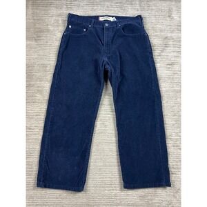 Levis 569 Loose Straight Corduroy Pants Mens 34x30 Blue Baggy Cords 005691012
